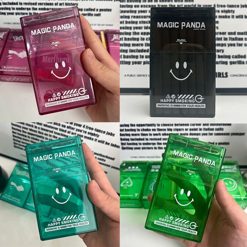 Transparent flip plastic cigarette case, high-end creative acrylic cigarette case 20 pcs, rough support