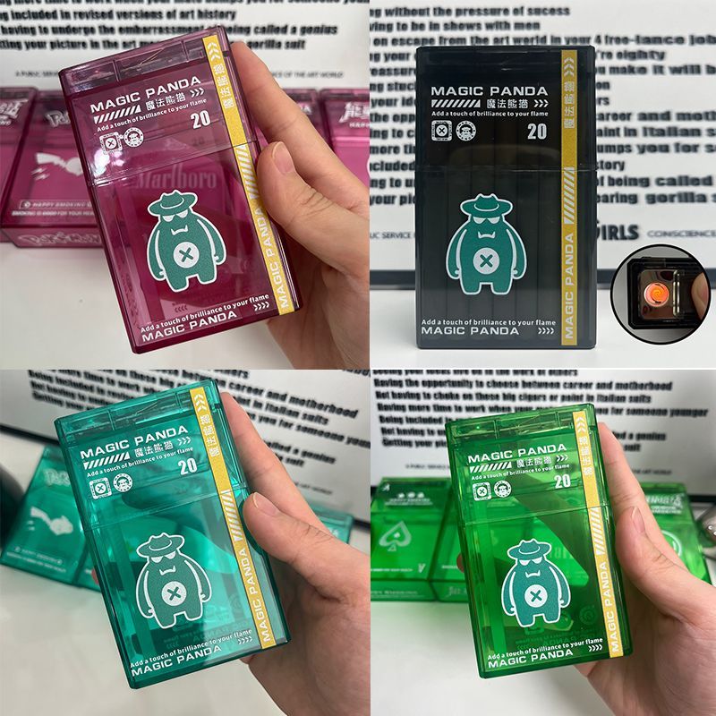 Transparent flip plastic cigarette case, high-end creative acrylic cigarette case 20 pcs, rough support