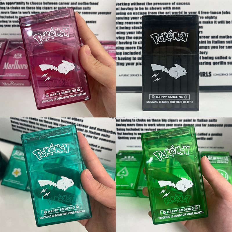 Transparent flip plastic cigarette case, high-end creative acrylic cigarette case 20 pcs, rough support