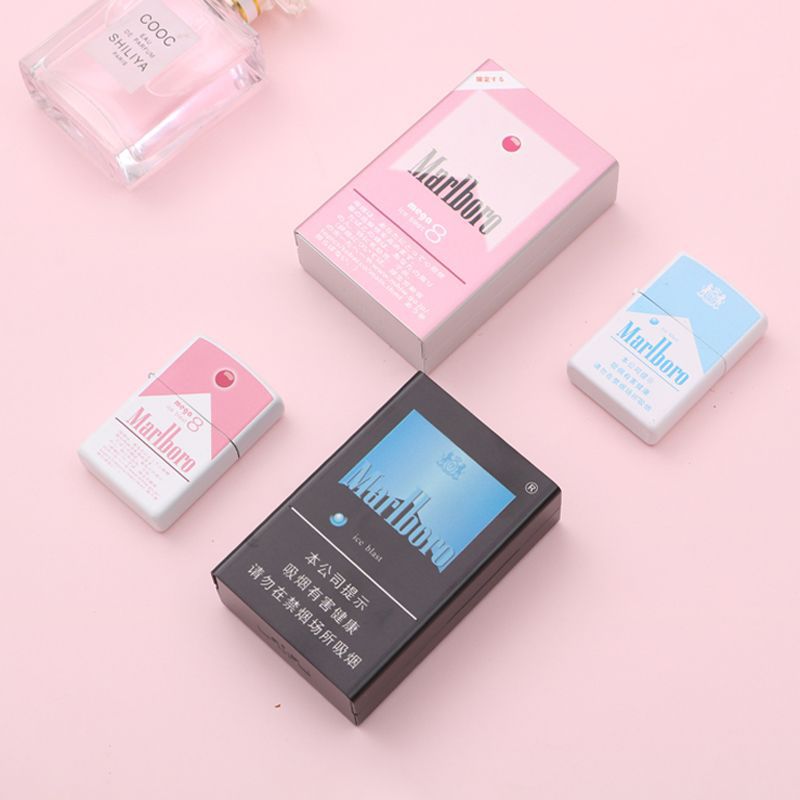 Pink Aluminum Lighter & Cigarette Case Waterproof Creative Marlboro Design