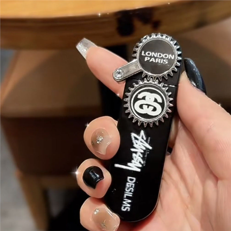 Stussy Metal Gun Flame Lighter - Black/Silver/Pink