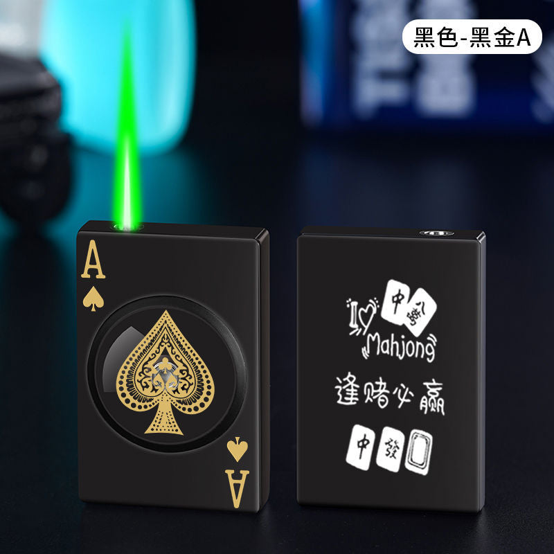 Spades Playing Card Rotating Windproof Lighter - Creative Gift
