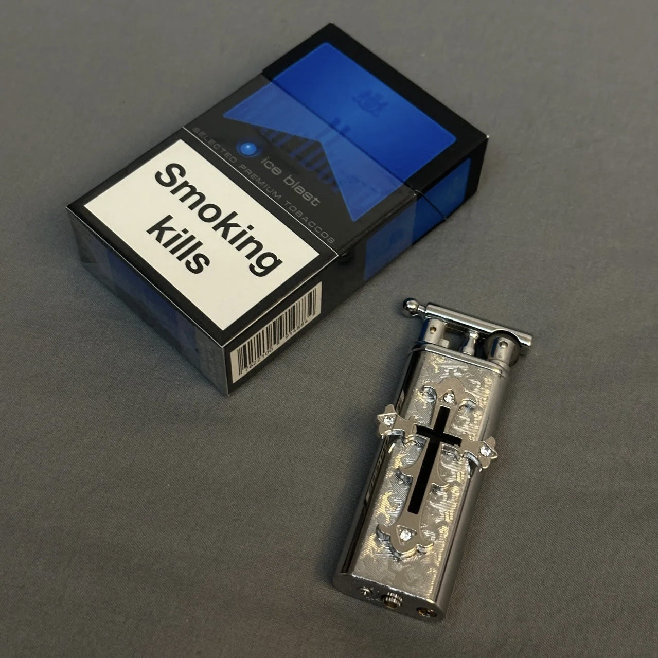 Retro Cross Inflatable Lighter - Durable Open Flame