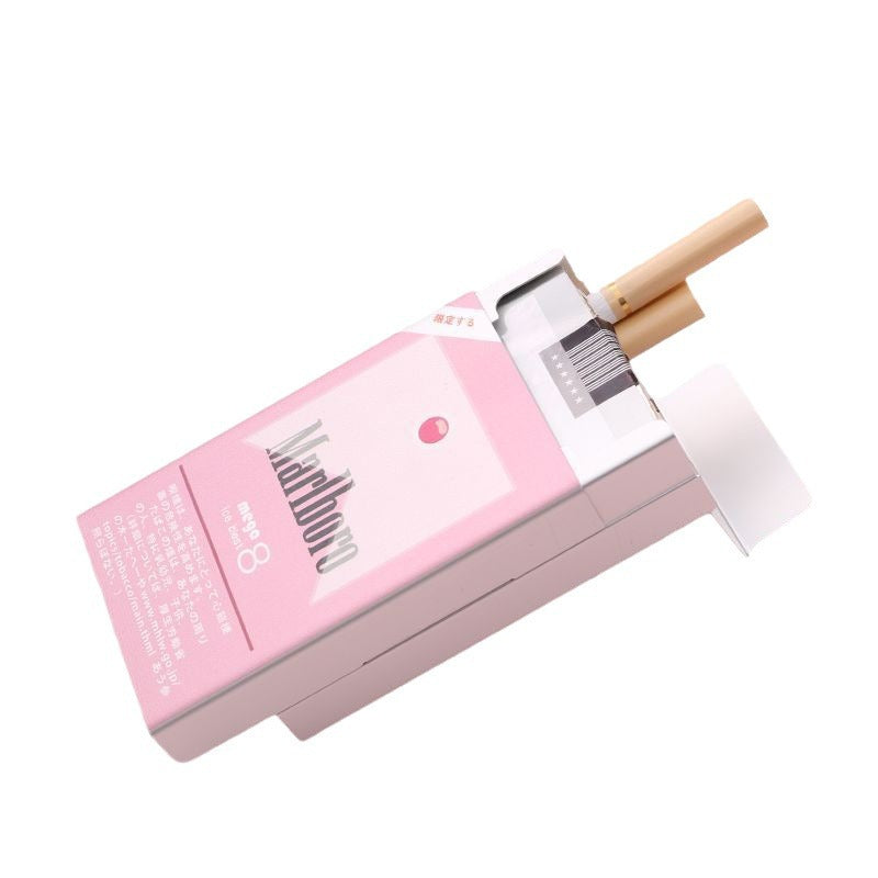 Pink Aluminum Lighter & Cigarette Case Waterproof Creative Marlboro Design