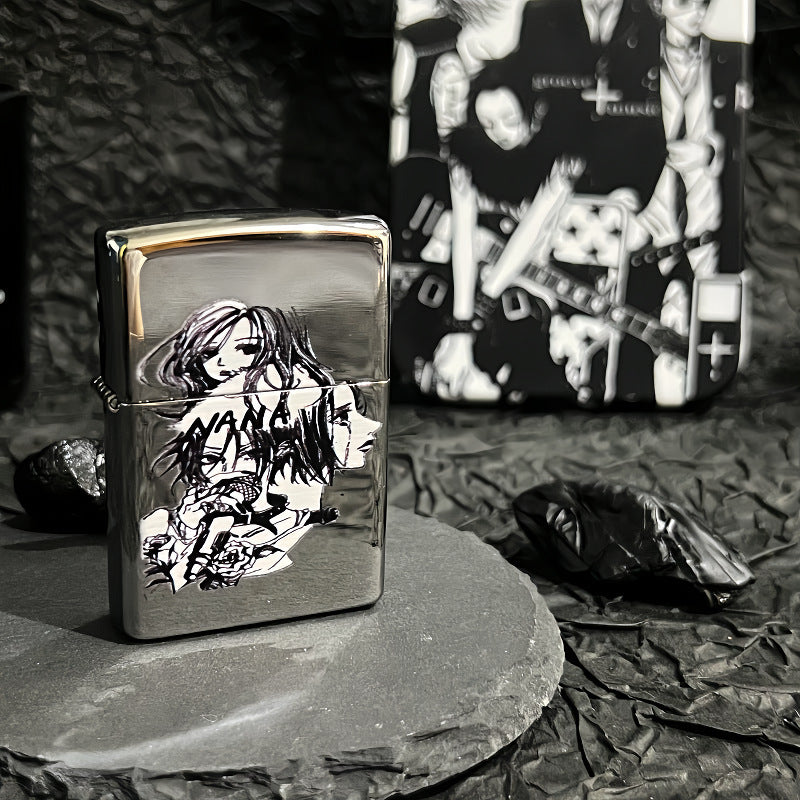 Vintage Dasaki Nana Punk Gold Kerosene Lighter