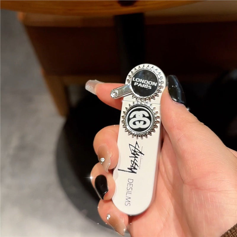Stussy Metal Gun Flame Lighter - Black/Silver/Pink