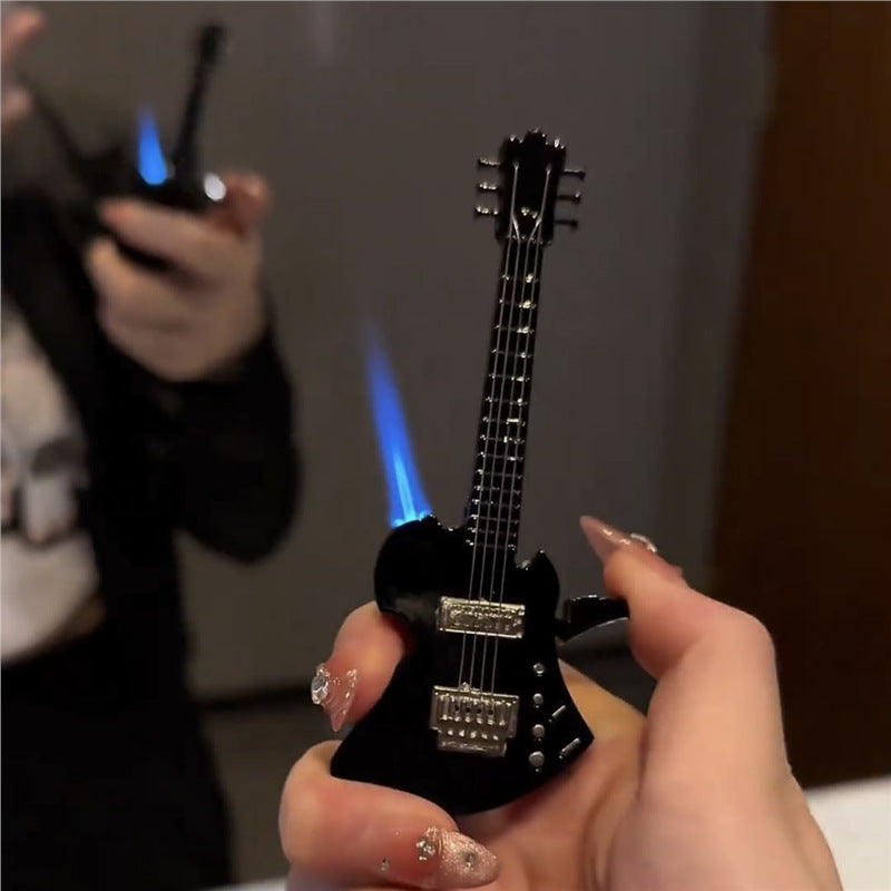 Bass Guitar Windproof Blue Flame Lighter - Trendy