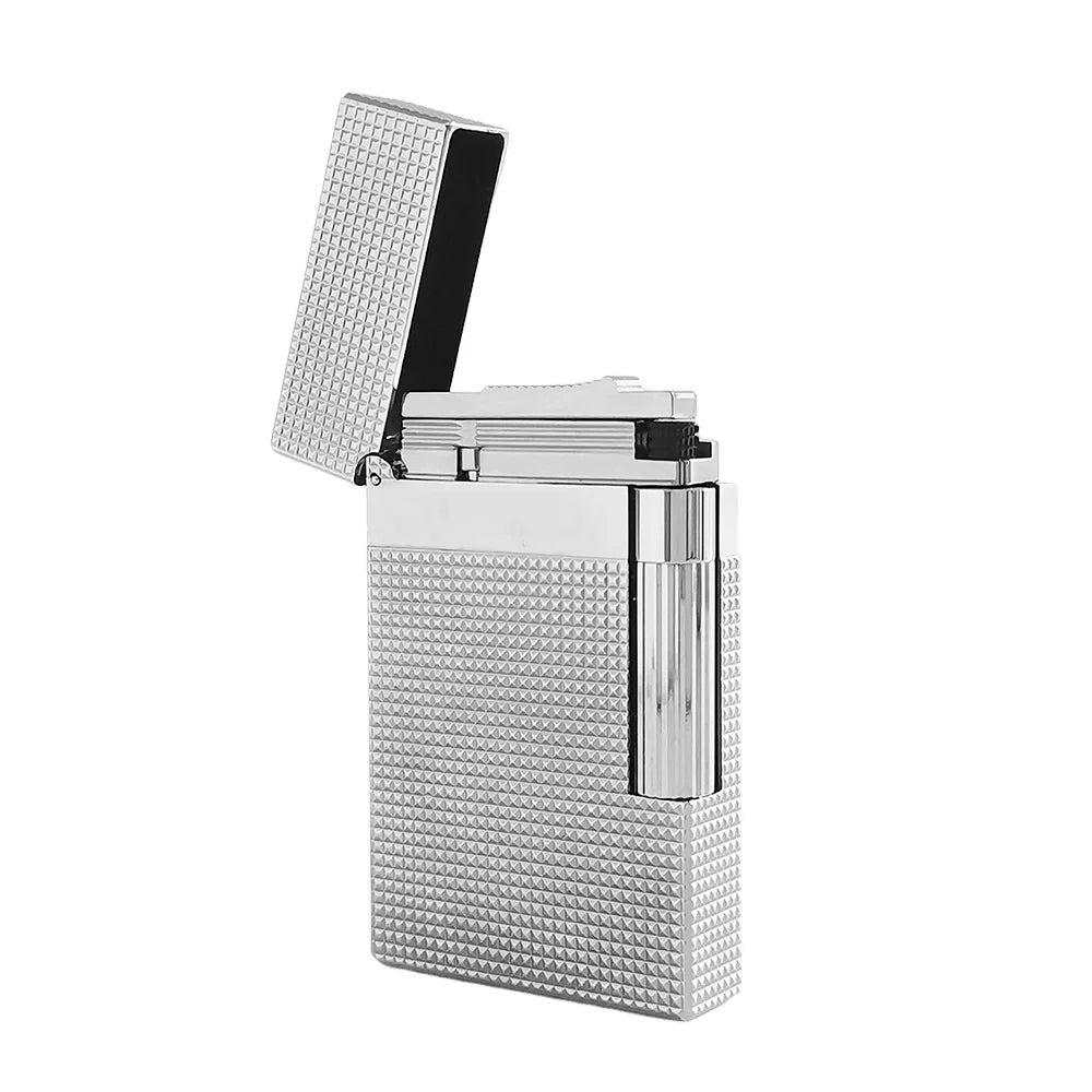 Luxury Metal Lighter Lattice Wide Edge L2 Brand Gas Butane Ping Sound Father's Birthday Collection Limited Edition