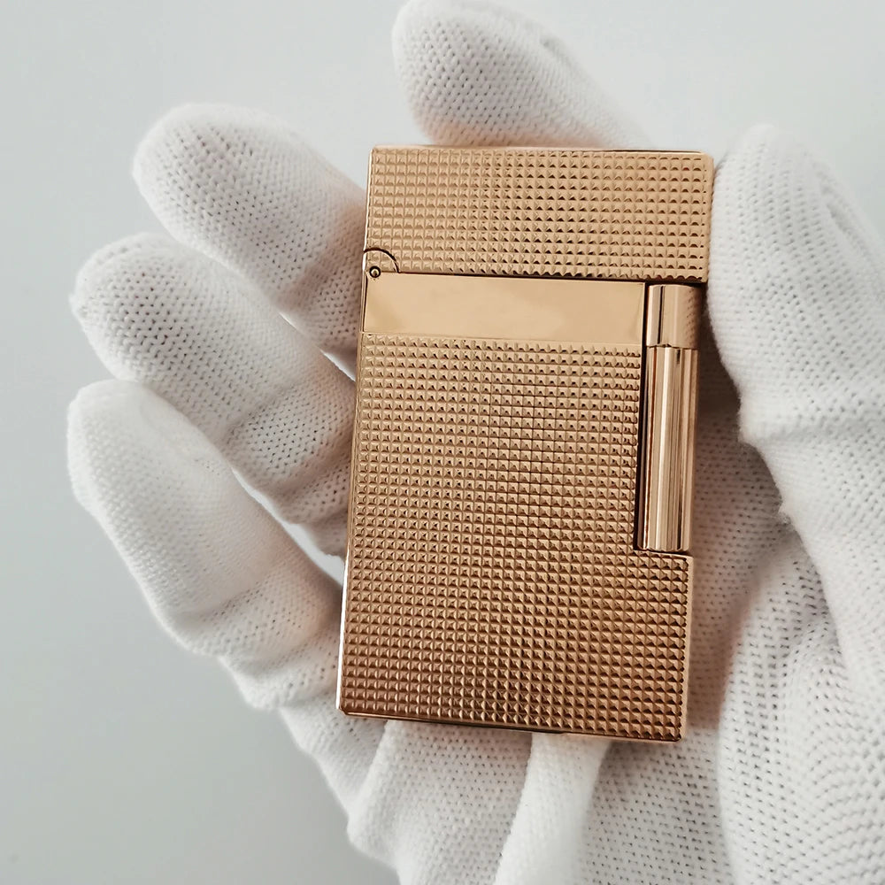 Luxury Metal Lighter Lattice Wide Edge L2 Brand Gas Butane Ping Sound Father's Birthday Collection Limited Edition