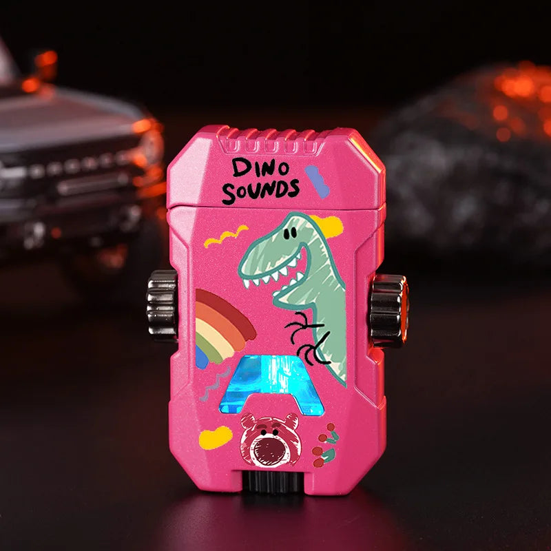 Sanrio Rotating Fingertip Gyro Lighter Kuromi Cinnamoroll Pochacco Hello kitty Lighter Windproof Metal Inflatable Lighters LED