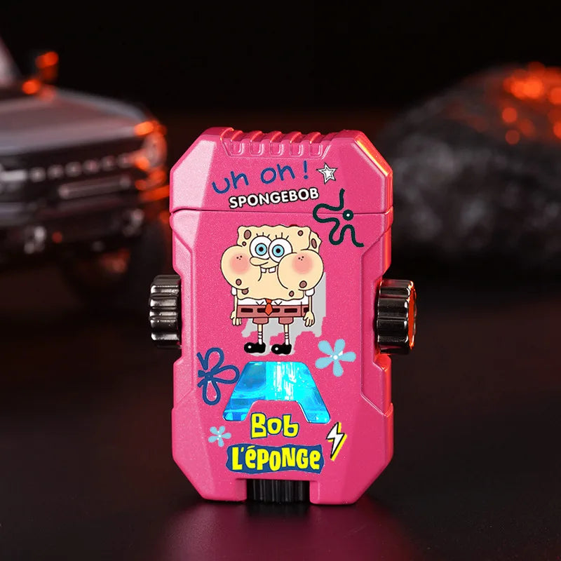 Sanrio Rotating Fingertip Gyro Lighter Kuromi Cinnamoroll Pochacco Hello kitty Lighter Windproof Metal Inflatable Lighters LED