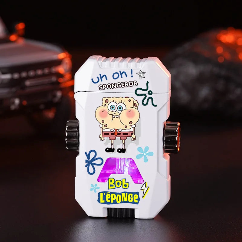 Sanrio Rotating Fingertip Gyro Lighter Kuromi Cinnamoroll Pochacco Hello kitty Lighter Windproof Metal Inflatable Lighters LED