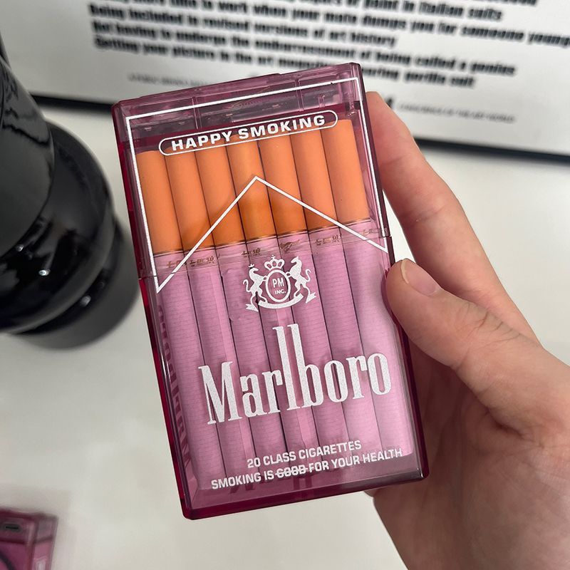 Transparent flip plastic cigarette case, high-end creative acrylic cigarette case 20 pcs, rough support