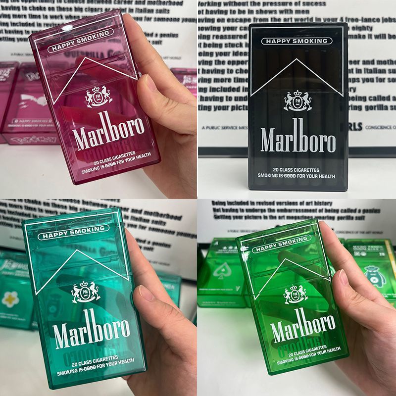 Transparent flip plastic cigarette case, high-end creative acrylic cigarette case 20 pcs, rough support
