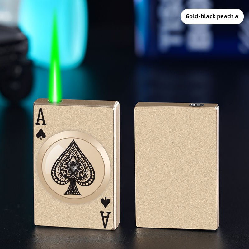 Spades Playing Card Rotating Windproof Lighter - Creative Gift