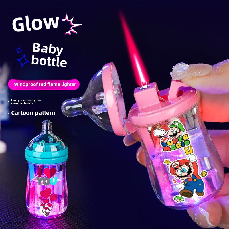 Cute Mini Luminous Transparent Bottle Lighter