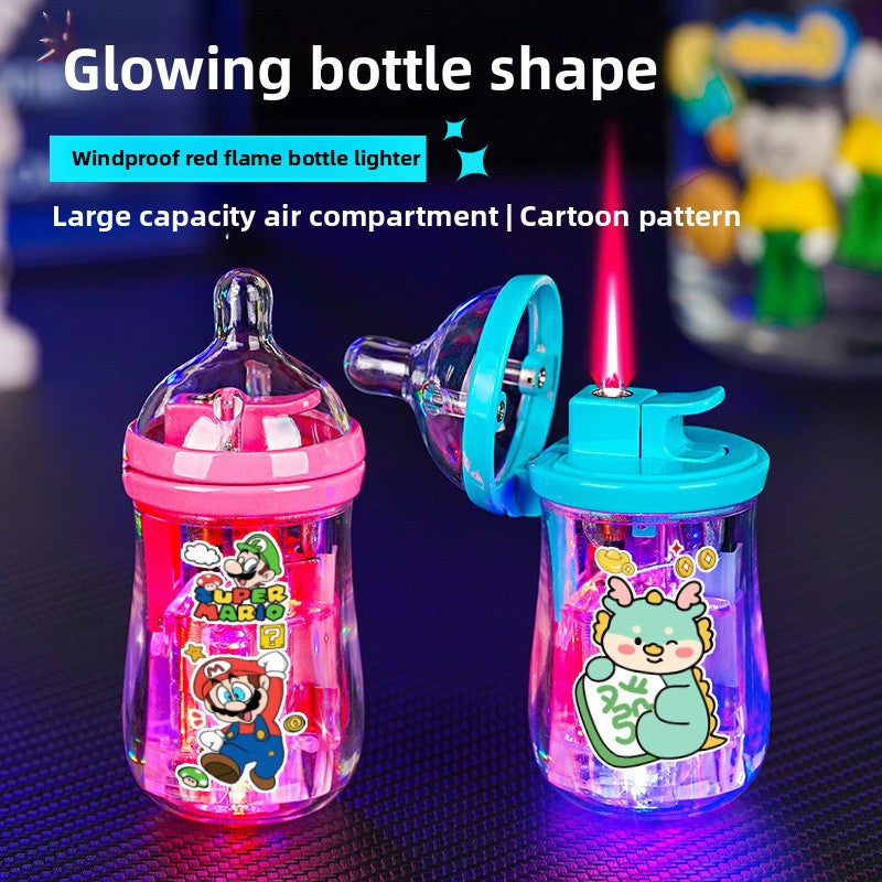 Cute Mini Luminous Transparent Bottle Lighter