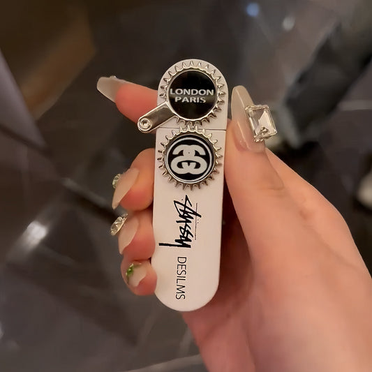 Stussy Metal Gun Flame Lighter - Black/Silver/Pink