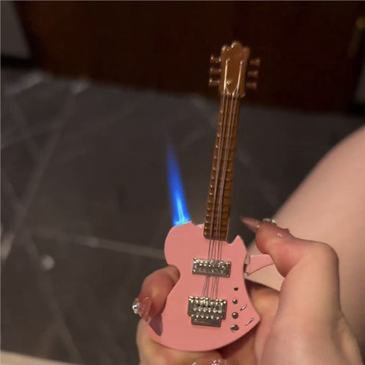 Bass Guitar Windproof Blue Flame Lighter - Trendy