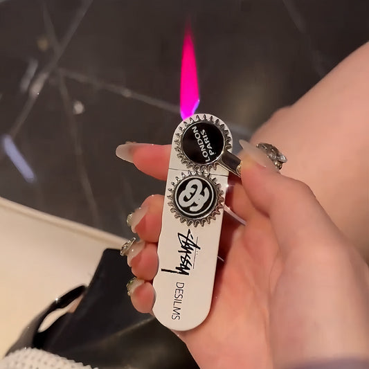 Stussy Metal Gun Flame Lighter - Black/Silver/Pink