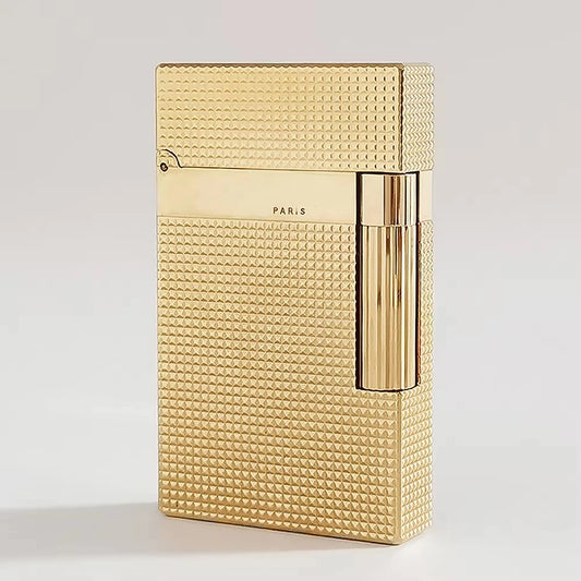 Luxury Metal Lighter Lattice Wide Edge L2 Brand Gas Butane Ping Sound Father's Birthday Collection Limited Edition