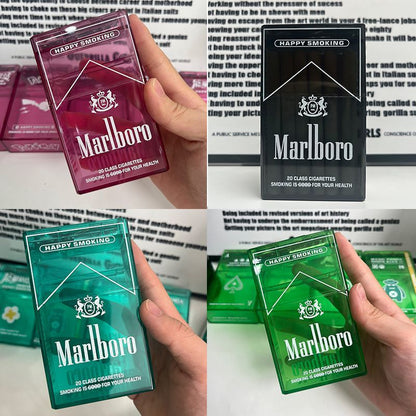 Transparent flip plastic cigarette case, high-end creative acrylic cigarette case 20 pcs, rough support